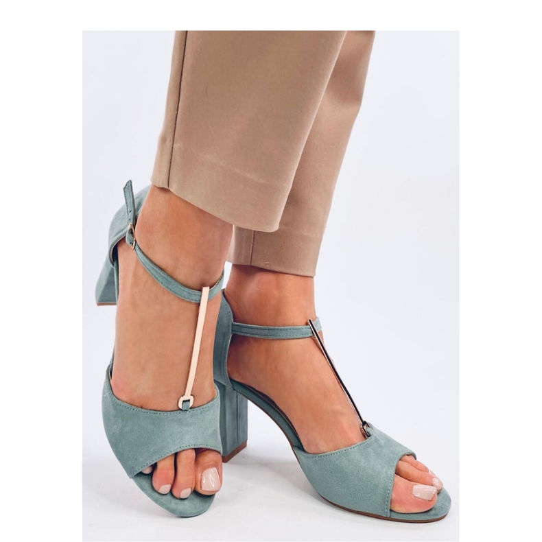 Sandales à talons avec décoration dorée Ferdi Vert - Inello bleu 1