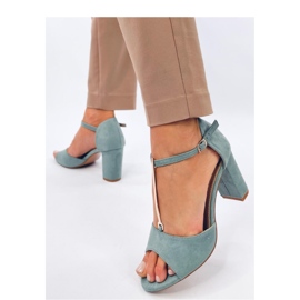 Sandales à talons avec décoration dorée Ferdi Vert - Inello bleu 2