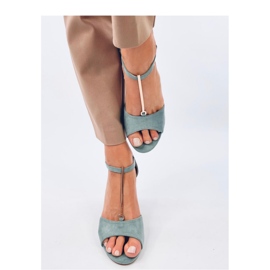 Sandales à talons avec décoration dorée Ferdi Vert - Inello bleu 3