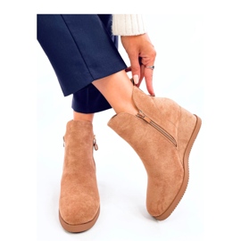 Bottines compensées en daim Paxten Camel - Inello brun 2