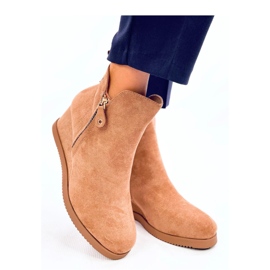 Bottines compensées en daim Paxten Camel - Inello brun 3