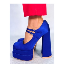 Prandi Escarpins plateforme en satin bleu - Inello 2