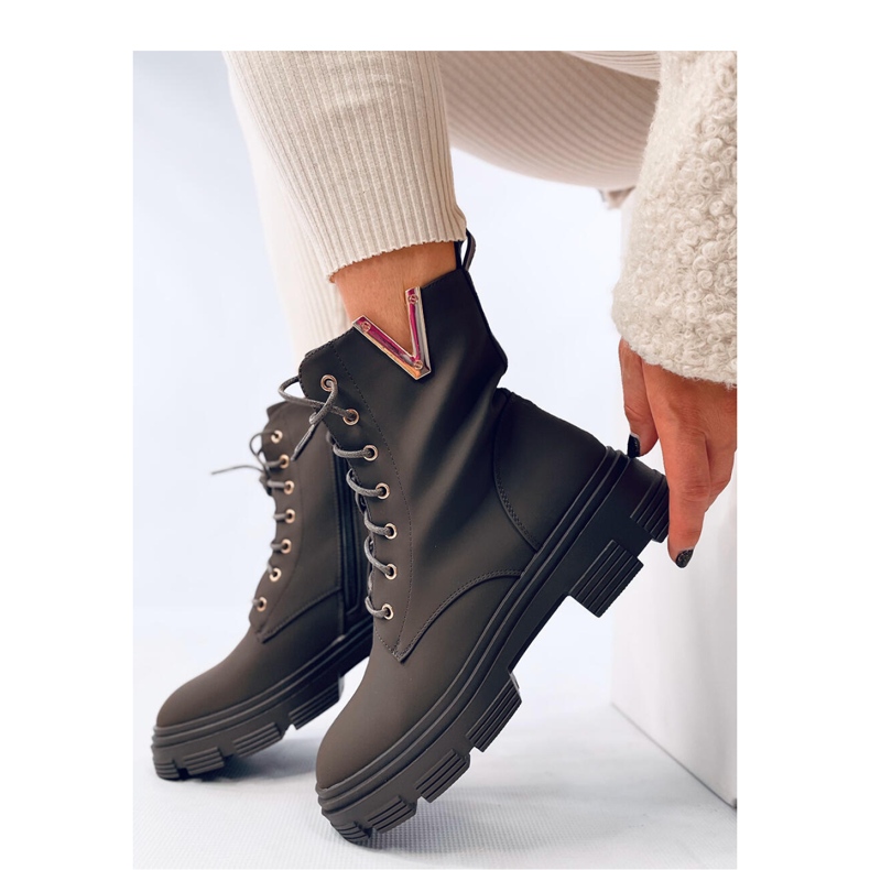 Bottines à lacets militaires Clend Kaki - Inello vert 2