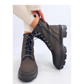 Bottines à lacets militaires Clend Kaki - Inello vert 4