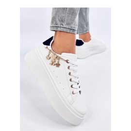 Baskets plateforme avec pendentif Larcome BLANC/NOIR - Inello blanche 2