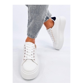 Baskets plateforme avec pendentif Larcome BLANC/NOIR - Inello blanche 4