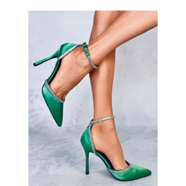 Escarpins talons aiguilles verts Conway avec strass - Inello 2