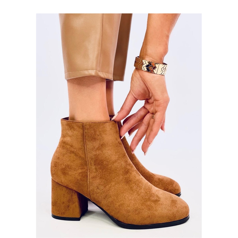 Bottines à talons lisses Marple Camel - Inello brun 1