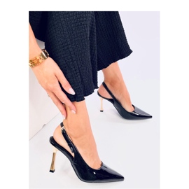 Escarpins vernis à talon ouvert Mariot Noir - Inello le noir 3