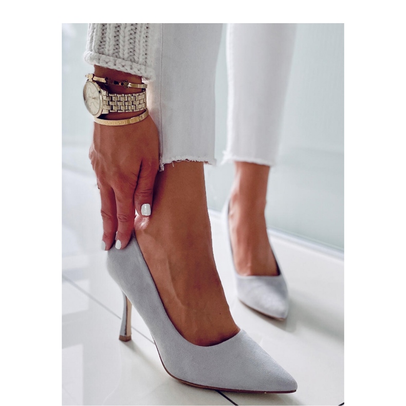 Escarpins femme en daim Giorgia Grey - Inello gris 2