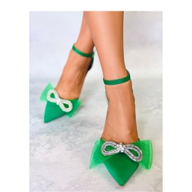 Escarpins verts Triana avec nœud en tulle - Inello 1