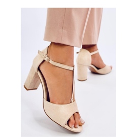 Ferdi Sandales à talons beiges à décor doré - Inello 1