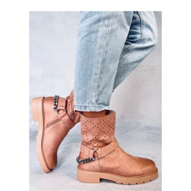 Issey Bottines ajourées kaki - Inello beige 4