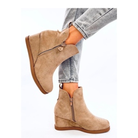 Paxten Bottines compensées en daim kaki - Inello beige 1
