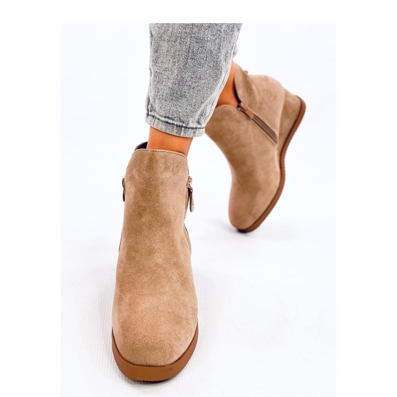 Paxten Bottines compensées en daim kaki - Inello beige 2