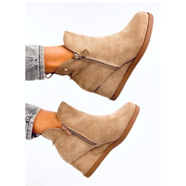 Paxten Bottines compensées en daim kaki - Inello beige 3