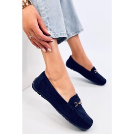 Mocassins femme daim Sourd Navy - Inello 3