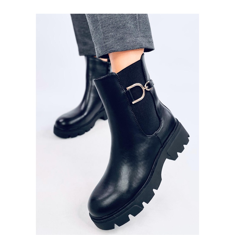 Regane Bottines Chelsea montantes noires - Inello le noir 2