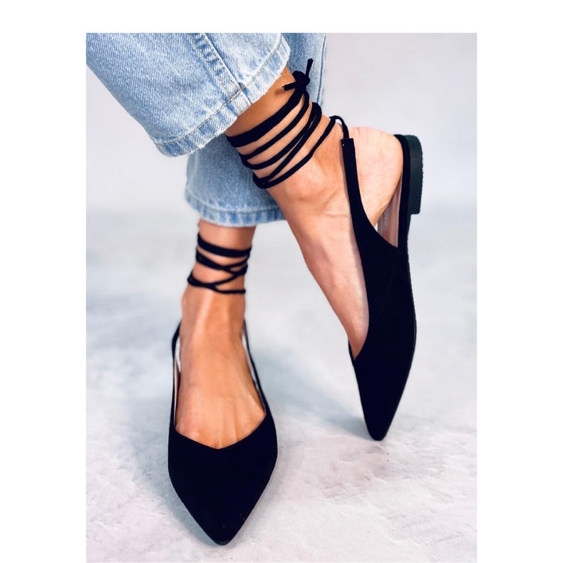 Dentoni Ballerines à lacets noires - Inello 1