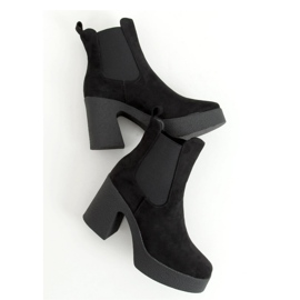 Bottines à talons en caoutchouc noir ST-62P Noir - Inello le noir 1