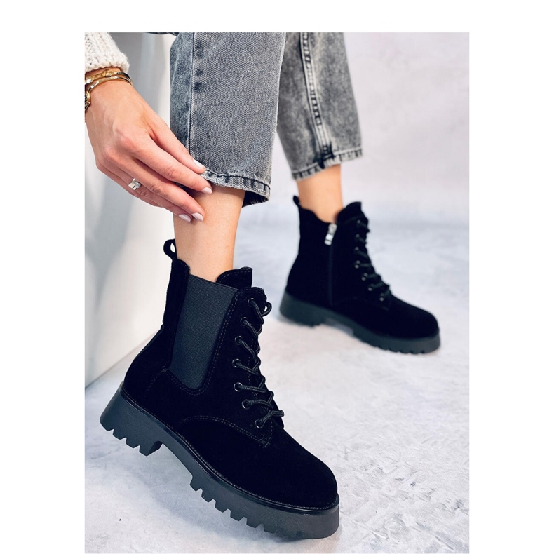 Franti Bottines Chelsea à lacets noires - Inello le noir 2