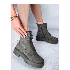 Burse Bottines plateforme à lacets vertes - Inello 2