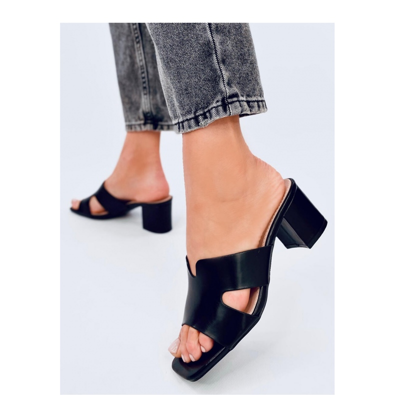Vallon Sandale tongs à talon haut noire - Inello 2