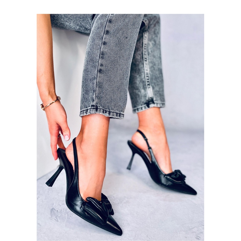 Deluna Escarpins noirs à talon ouvert - Inello le noir 2