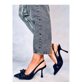 Deluna Escarpins noirs à talon ouvert - Inello le noir 4