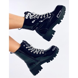 Bottines bovver laquées Quanes Miroir - Inello le noir 4