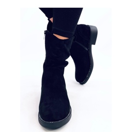 Vashtis Bottines plates en daim noir - Inello le noir 3