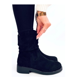 Vashtis Bottines plates en daim noir - Inello le noir 4
