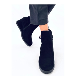 Paxten Bottines compensées en daim noir - Inello le noir 2