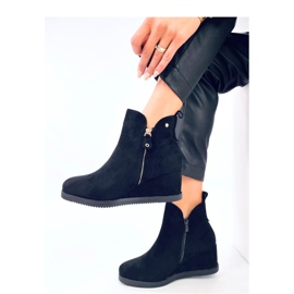 Paxten Bottines compensées en daim noir - Inello le noir 3