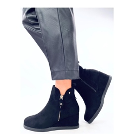 Paxten Bottines compensées en daim noir - Inello le noir 4