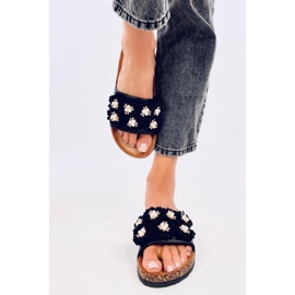 Sandale Tongs en liège à fleurs Emiles Noir - Inello le noir 2