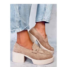 Mocassins à talons Coniff kaki - Inello beige 1 Mocassins à talons Coniff kaki - Inello beige 1