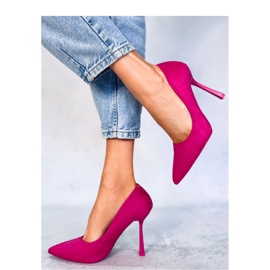 Escarpins femme camerin fuchsia en daim - Inello rose 2