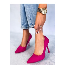 Escarpins femme camerin fuchsia en daim - Inello rose 3