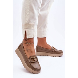 Step in style Mocassins Modèle Desmond 10141 Cuir Beige Foncé - Entrez avec style 1