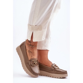 Step in style Mocassins Modèle Desmond 10141 Cuir Beige Foncé - Entrez avec style 2