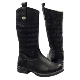 Ren But Bottes de petite fille en cuir 322 3D Black Ren mais noir 3
