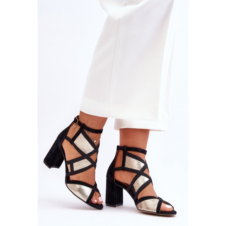 Step in style Sandales Modèle Maciejka 05181-25 Or/Noir - Entrez avec style jaune 1