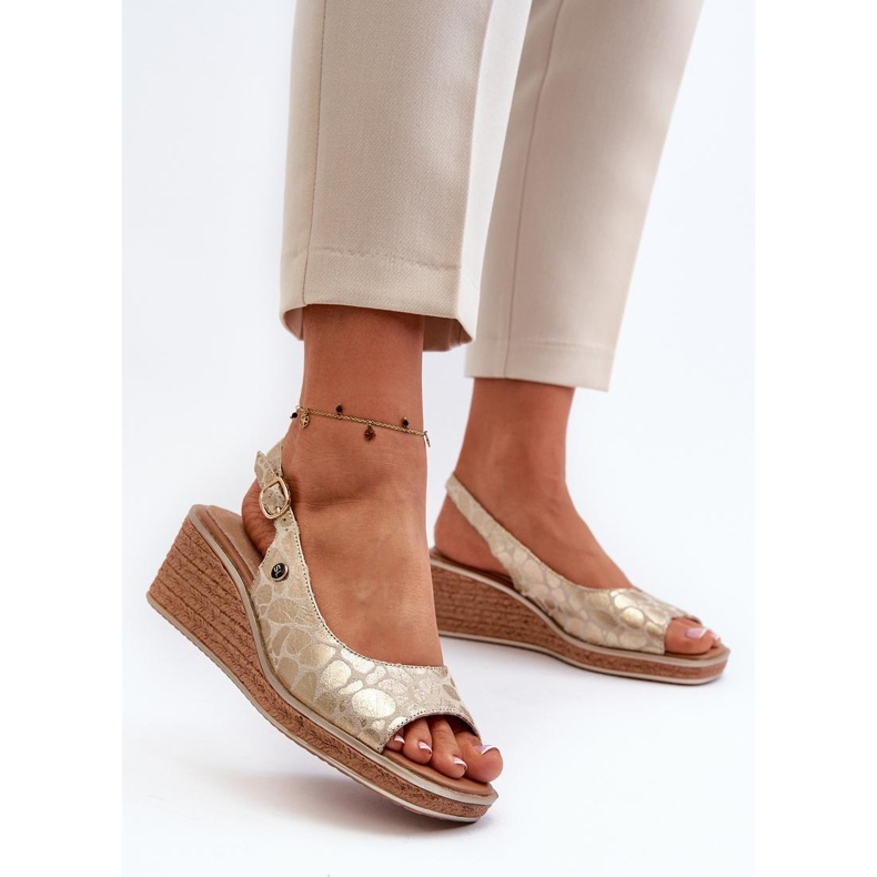 Step in style Sandales Modèle Sergio Leone SK301 Gold Snake - Entrez avec style jaune 1
