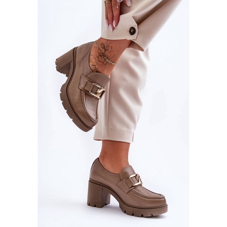 Step in style Chaussures Modèle Harmell 20097 Cuir Beige Foncé - Entrez avec style 1