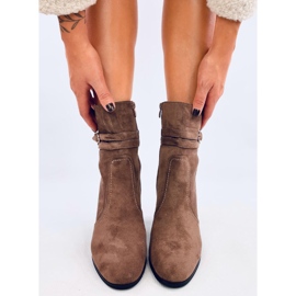 Dianes Bottines à talons en daim kaki brun 4