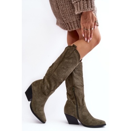 Step in style Bottes Modèle Sloana WZ688-12 Vert Daim - Entrez dans le style 2