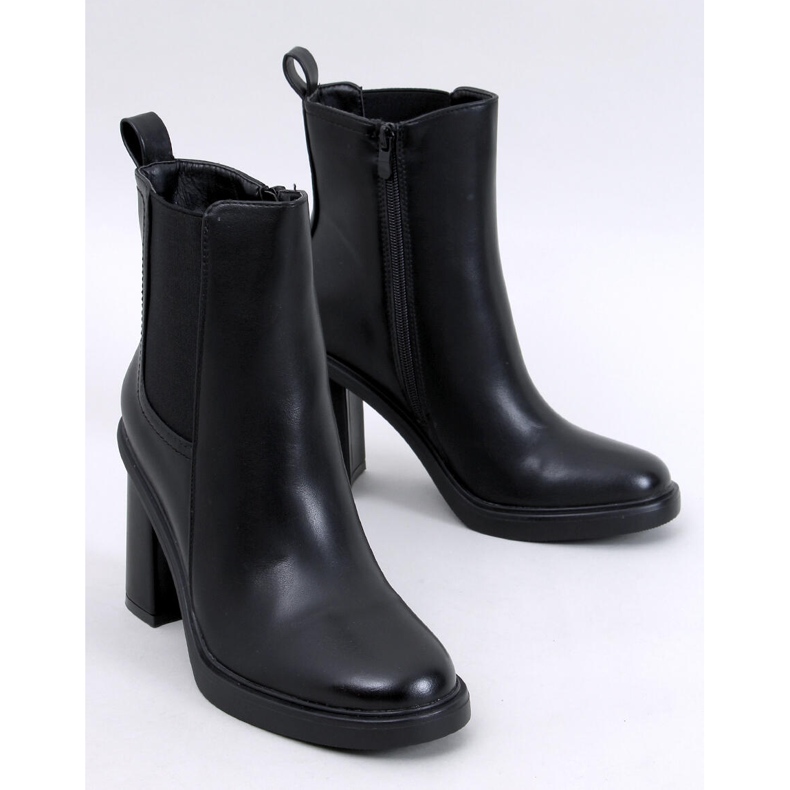 Lilley Bottines Chelsea noires à talon haut 1