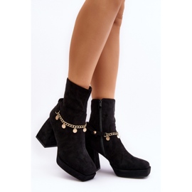 Bottes pour femmes avec une chaîne Noir le noir 1
