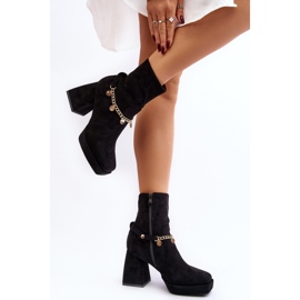 Bottes pour femmes avec une chaîne Noir le noir 2